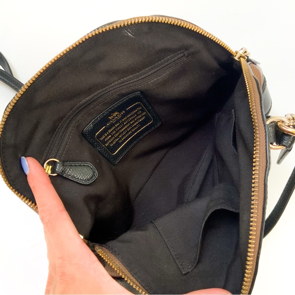 Coach Dome Satchel Brown Black Metallic Crossbody Bag F36054 - Picture 4 of 9